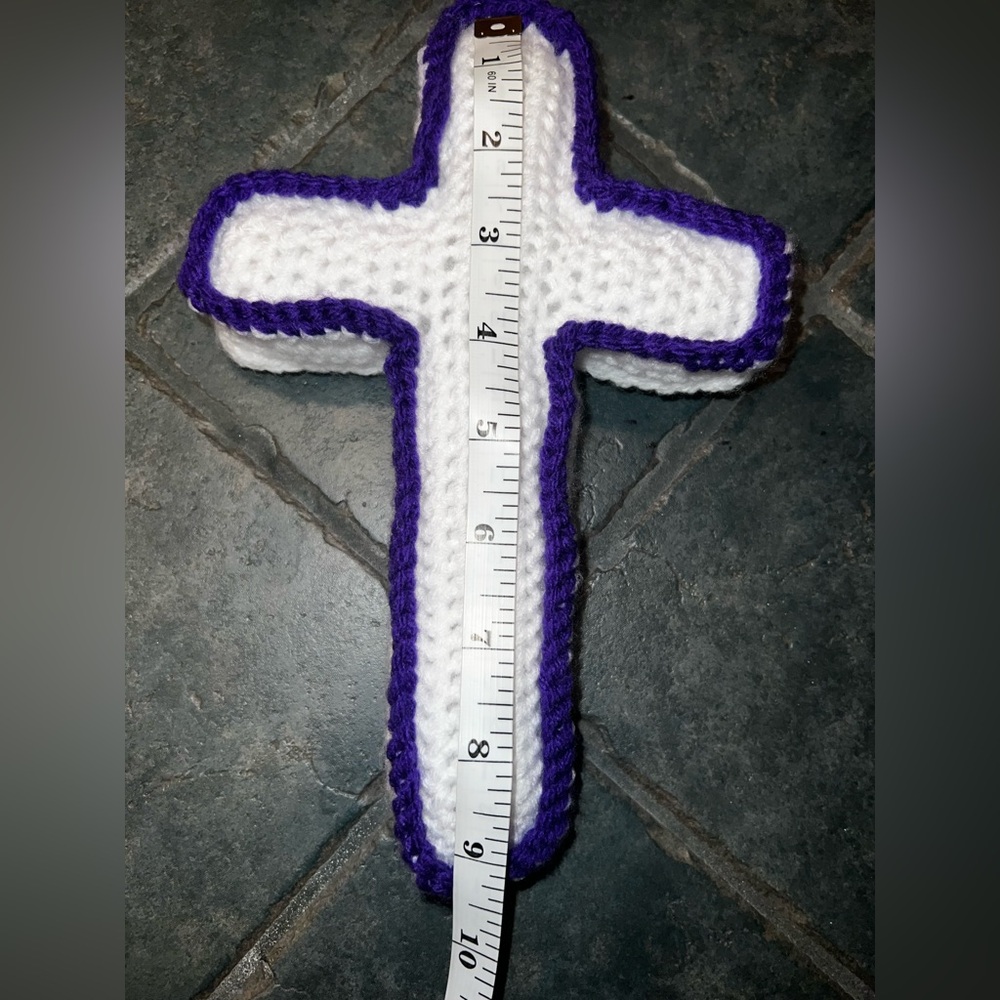 Hand Crocheted Christian Prayer Cross Plushie - Picture 5 of 9
